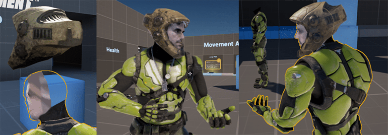 Figure 2: ace scanning and mapping in Unreal Tournament using the Scan 3D Component
