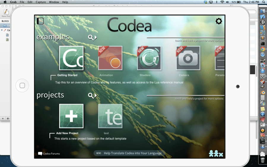 Codea over airplay