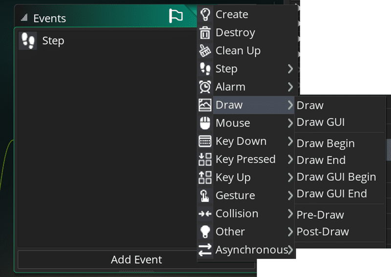 Adding events to objects in Game Maker