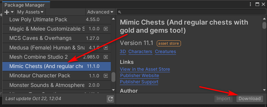 How do I download an asset? – Unity