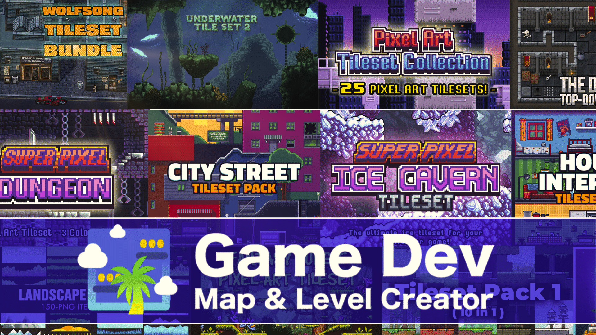 Free Level Map Pixel Art Assets Pack 