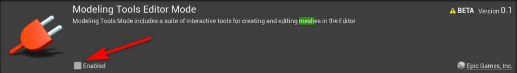 Modo de editor de herramientas de modelado en Unreal Engine