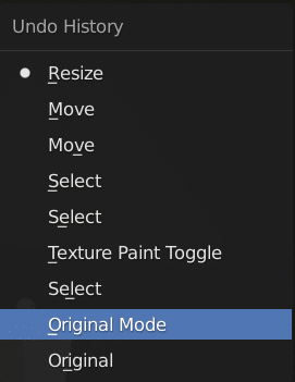 Blender Undo/Redo menu