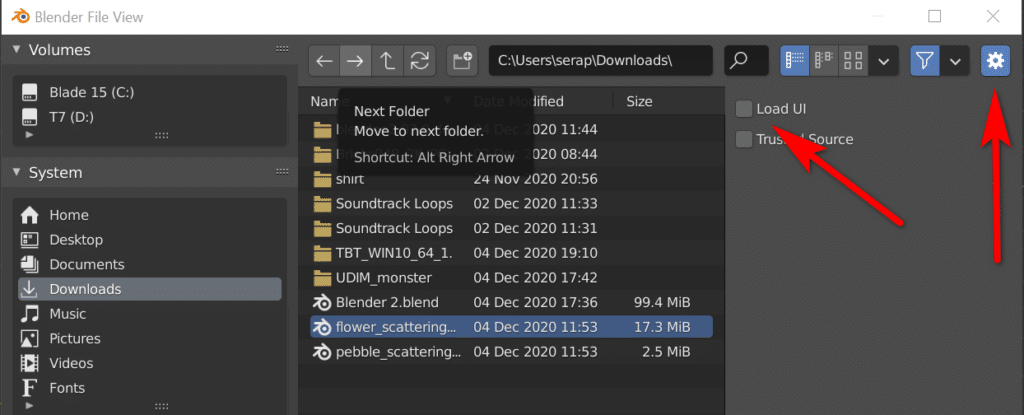 Impedir que se abra Blender Blend File para cargar la interfaz de usuario
