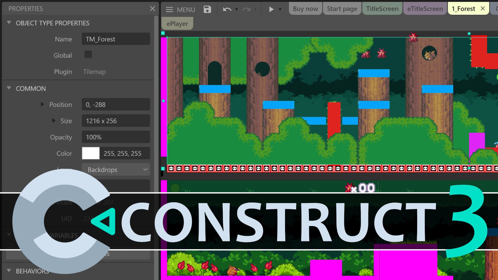 Тайловый фон construct 3