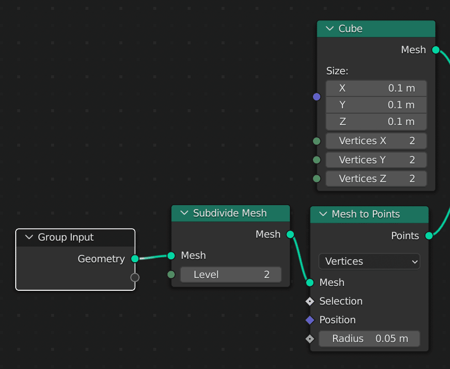 Adding a Subdivide Mesh node