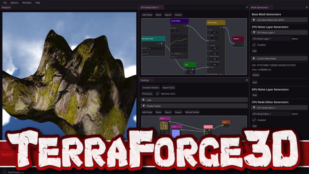TerraForge3D Procedural 3D Terrain Modeling Application