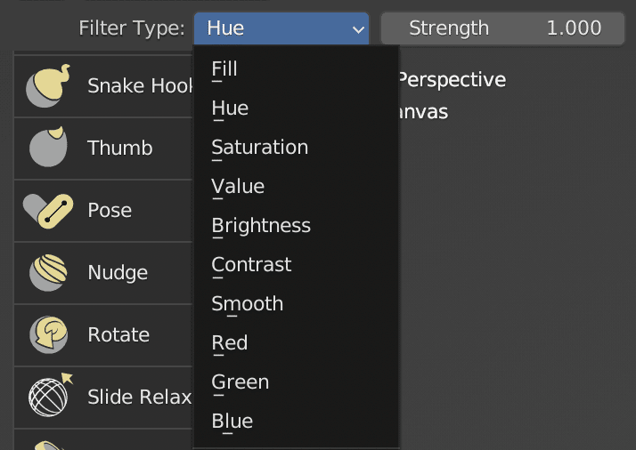 Blender 3.2 Color Filter Options