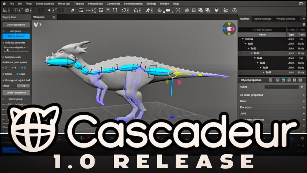 Cascadeur AI assisted animation software release version 1.0