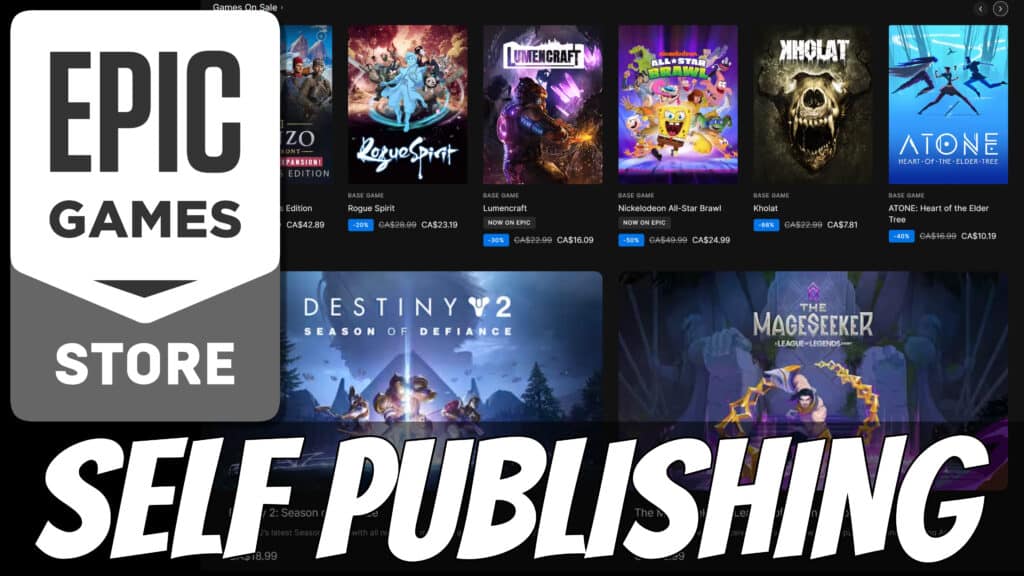 Epic Games add Self Publishing to the Epic Game Store