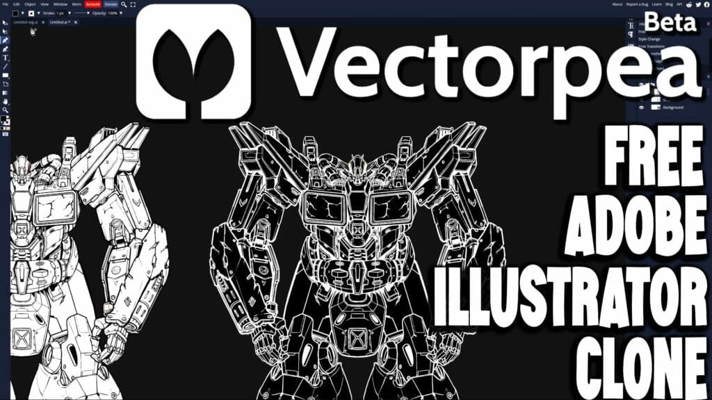 Vectorpea online Adobe Illustrator Clone from the creator of Photopea