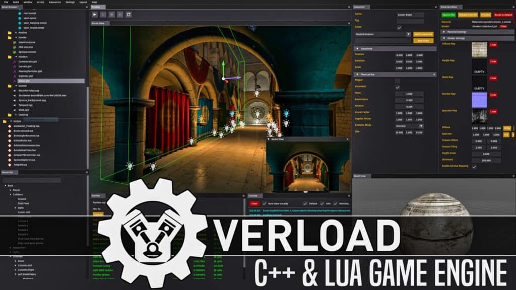 The Overload Game Engine is a complete game engine with Editor and Lua scripting written in C++ and fully open source.