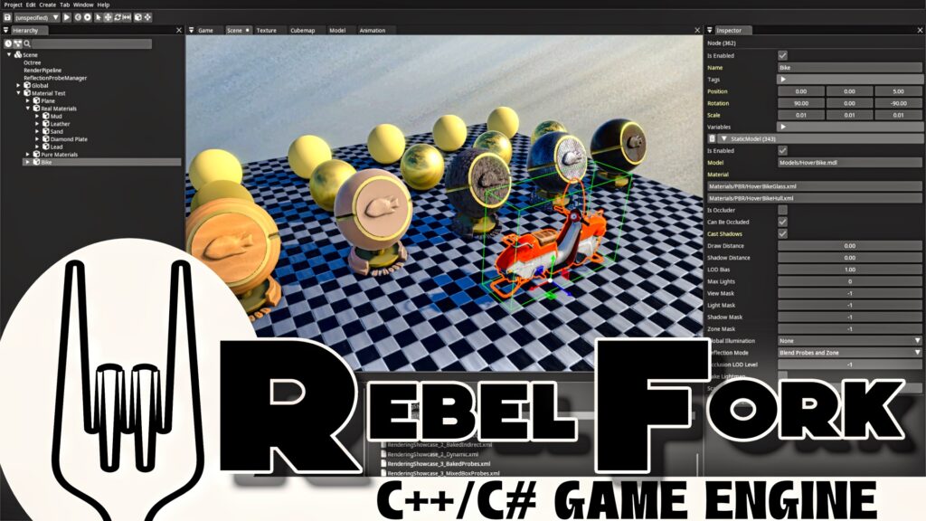 Rebel Fork or rbfx game engine is a fork of the C++ open source urho3D game engine which suffered a community schism recently