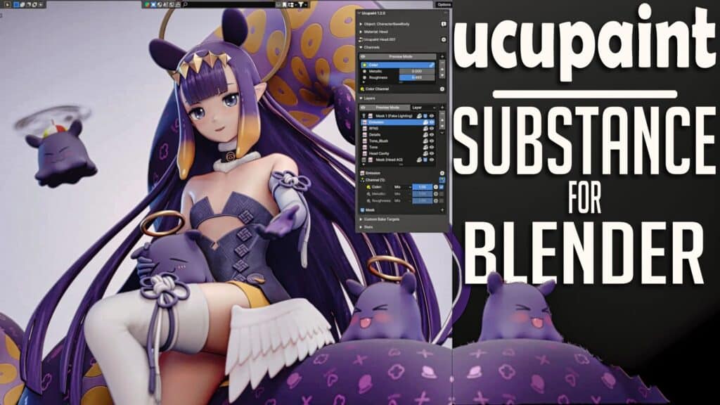 Ucupaint is a free and open source add-on for Blender that adds texture layering tools similar to the popular Substance Painter.