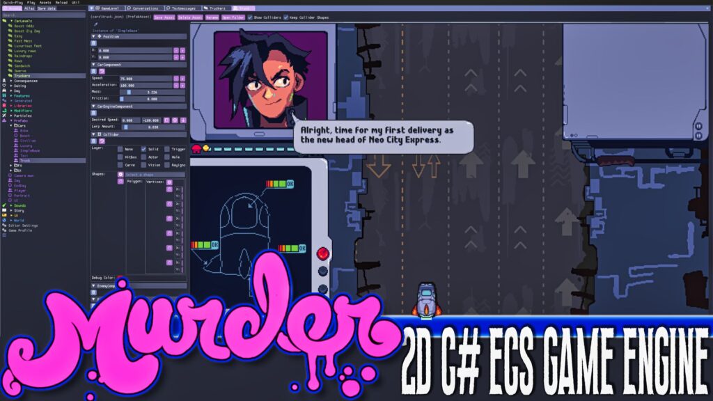 Hands-on with the C# powered open source 2D ECS (entity component system) based Murder Engine, a very unique game engine