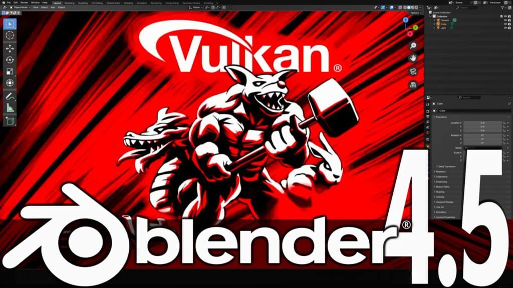 Explore the highly anticipated Blender 4.5 Beta release, now featuring official Vulkan rendering support! Discover improved performance, enhanced viewport interaction, and a host of new tools for 3D modeling, animation, and more.