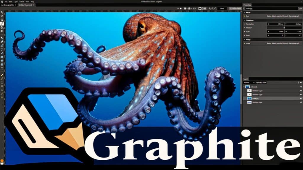 Graphite is a free and open source Vector graphics application build on a graph node system enabling procedural creation animation and more