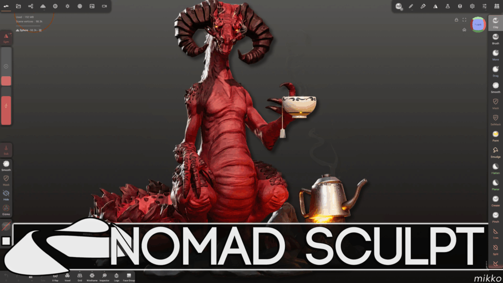 Nomad sculpt digital sculpting application popular on iOS and Android is now coming to desktops on Mac and Windows plus Web with a new beta