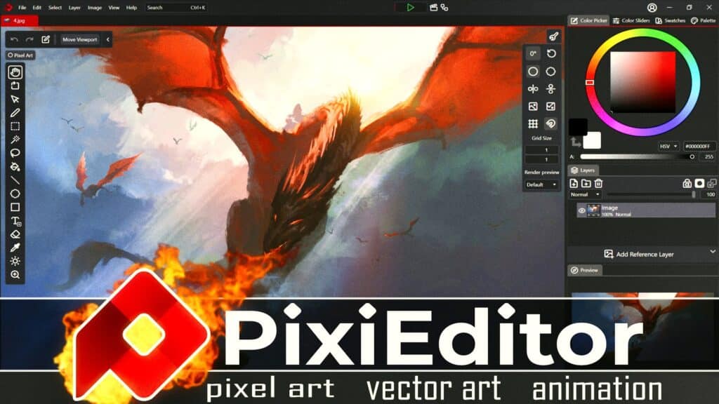 PixiEditor is a free and open source pixel, painting, animation, vector and node based graphics application