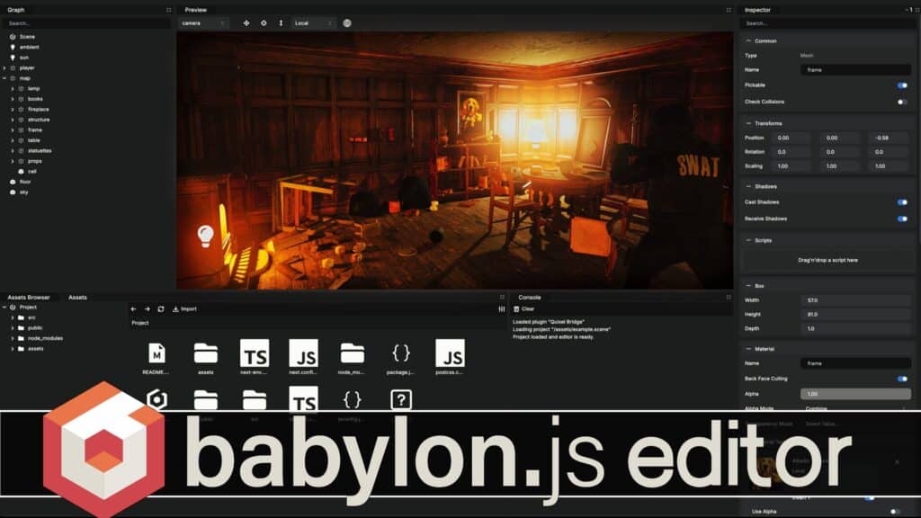 The babylonjs webgpu/webgl 3D HTML game engine just got a major upgrade with the releae of the Babylon.js editor for levels and worlds