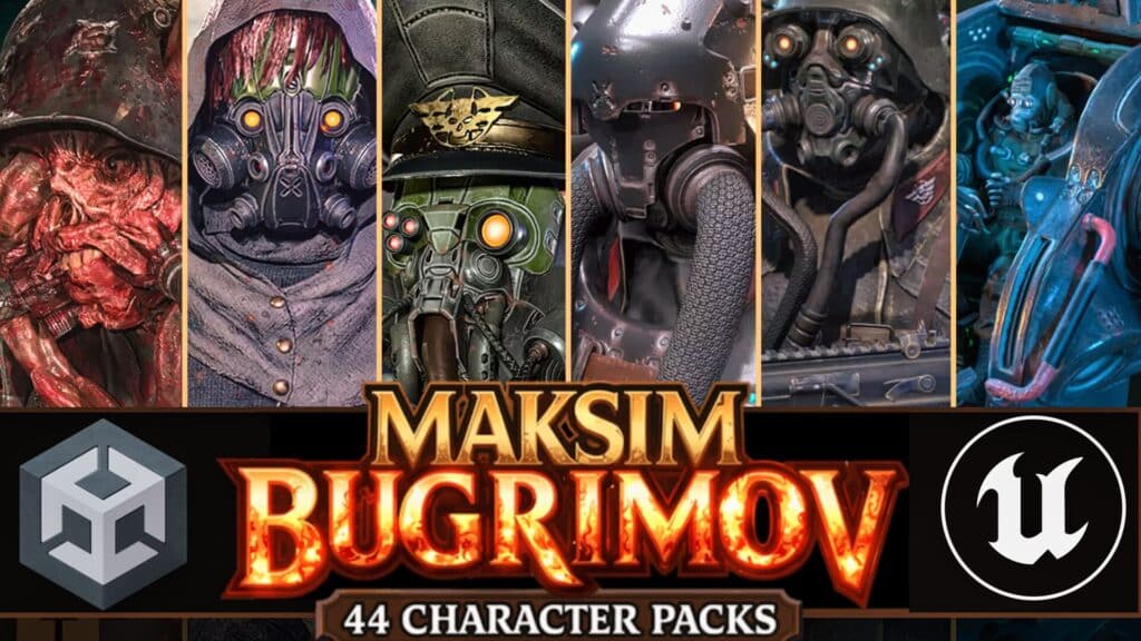 The massive Maksim Bugrimov Character bundle for Unreal Engine and Unity is currently running on Humble Bundle