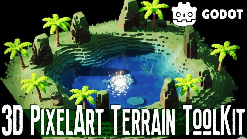 Yūgen's Terrain Authoring Toolkit is an open source add-on for the Godot game engine that enables pixel art style 3D terrain.