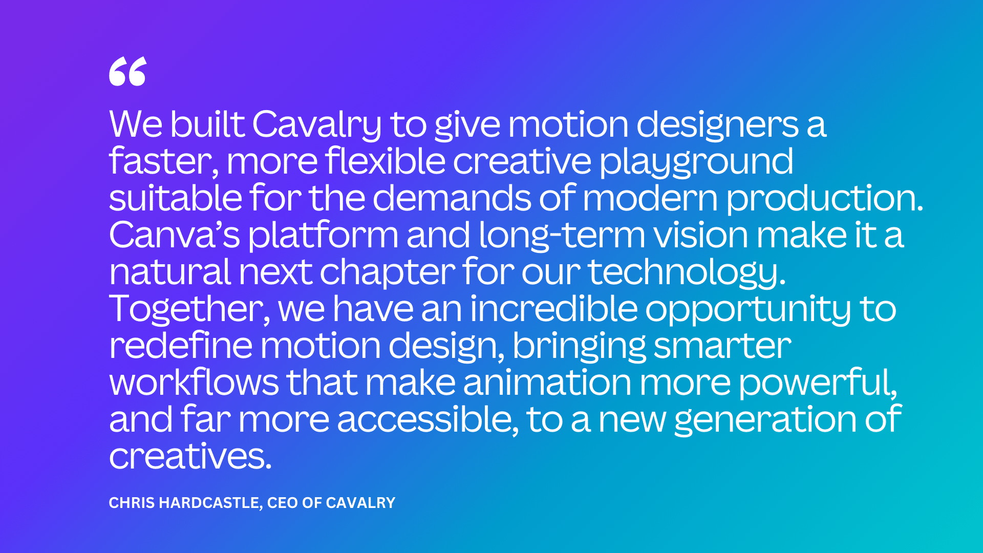 Quote from Cavalry CEO on joining Canva