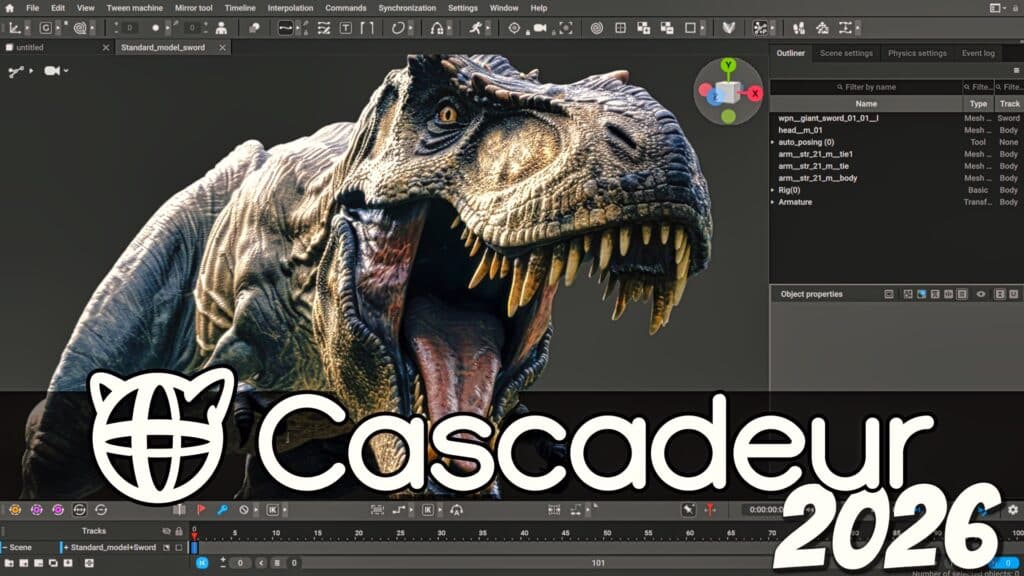 Cascadeur, the powerful cross platform animation software with powerful AI tools, has just released Cascadeur 2026.1