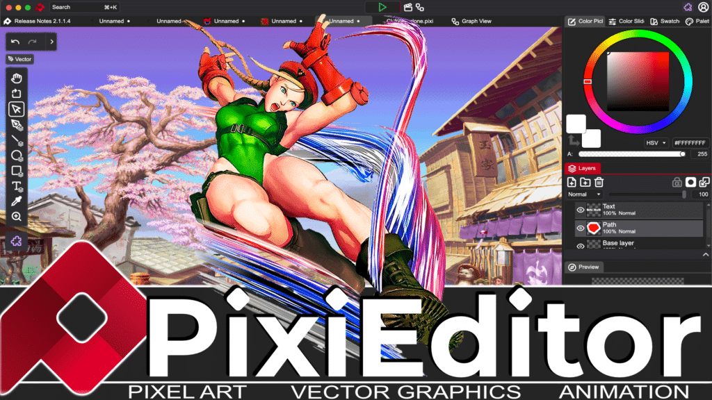 PixiEditor is an awesome free and open source 2D pixel art, painting, animation and vector graphics application that just released PixiEditor 2.1.