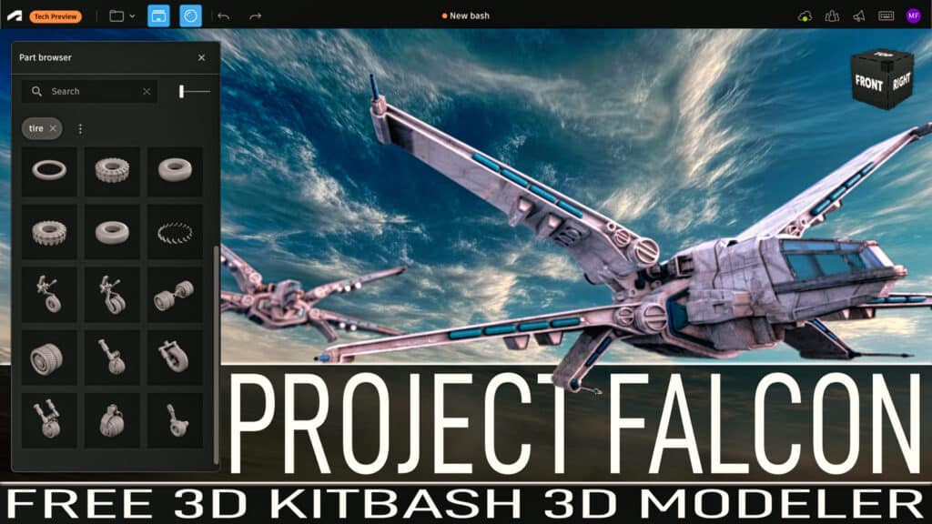 Project Falcon is a new easy to use 3D modeling application from Autodesk enabling hard surface modeling via kitbashing completely free to use