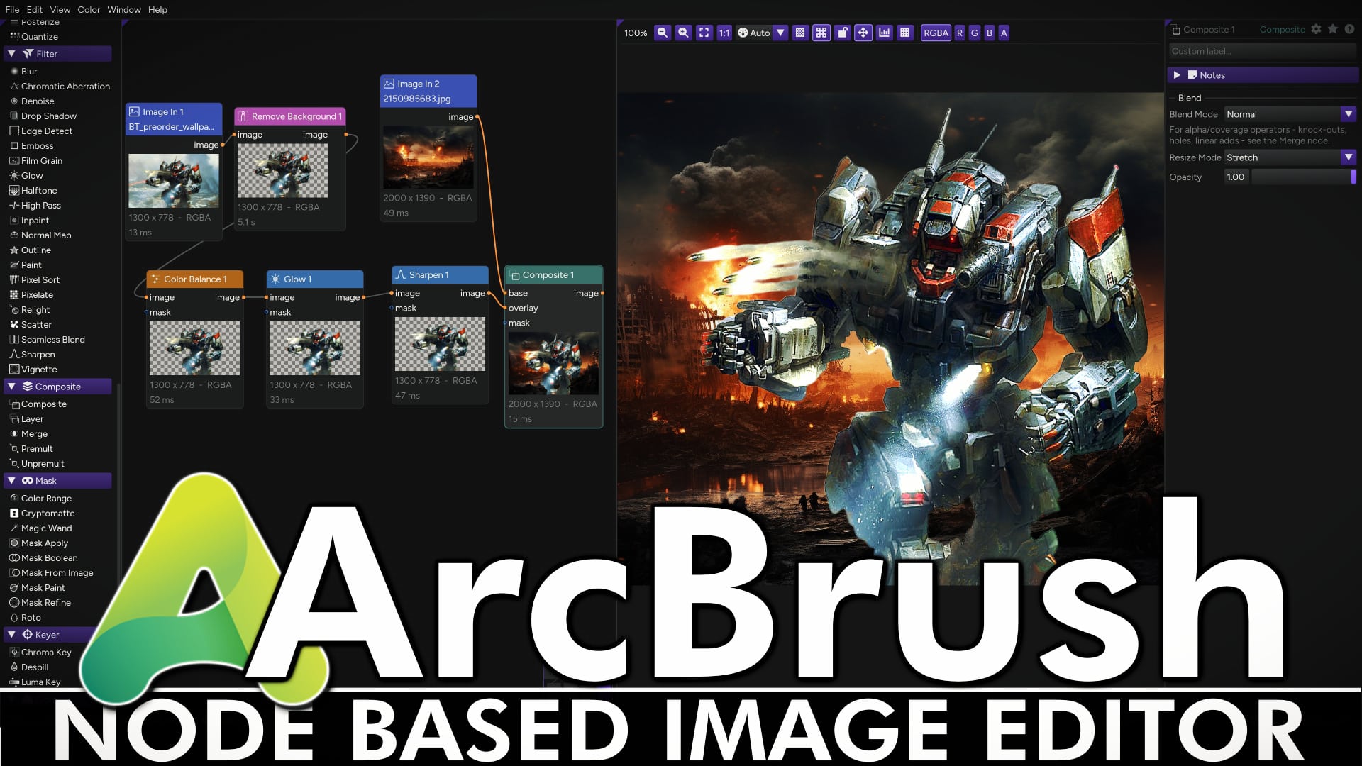 ArcBrush - | Knotenbasierte prozedurale 2D-Grafik-App