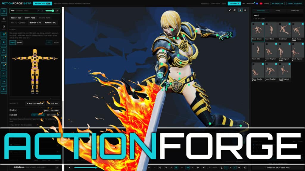 ActionForge is a powerful new browser-based animation tool. It's basically Mixamo but with massive animation and rigging tools, completely free